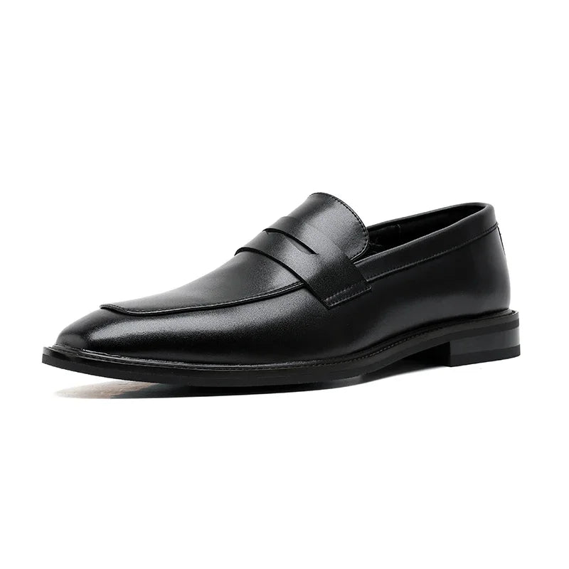Mocassins en cuir noirs pour homme style old money