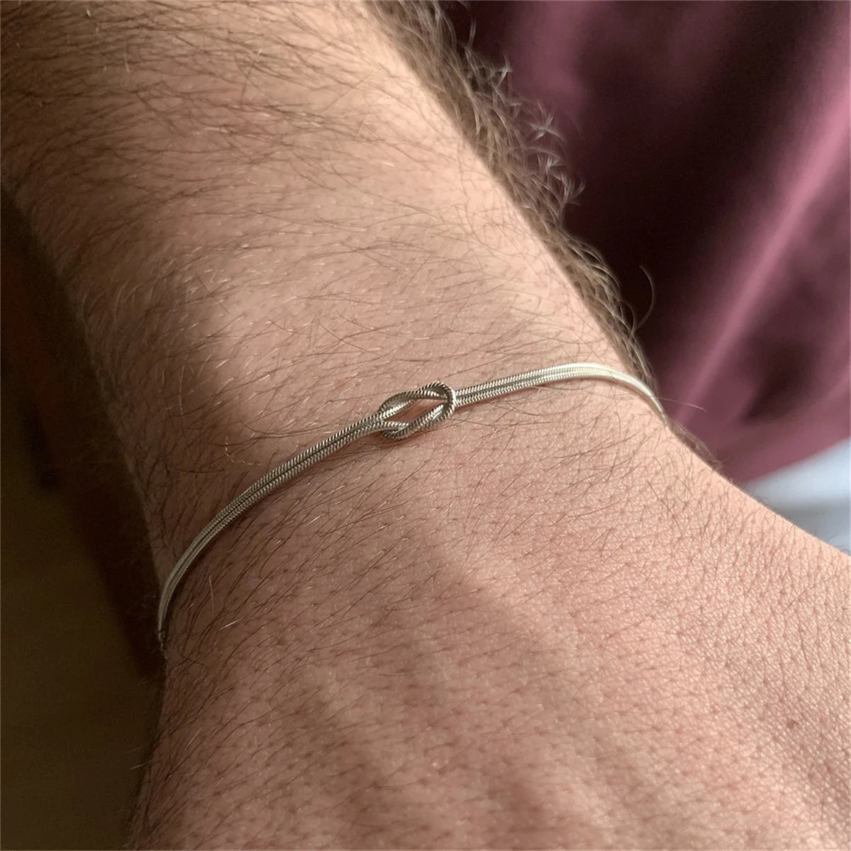 bracelet-chaine-serpent-argent-acier-inoxydable-noeud