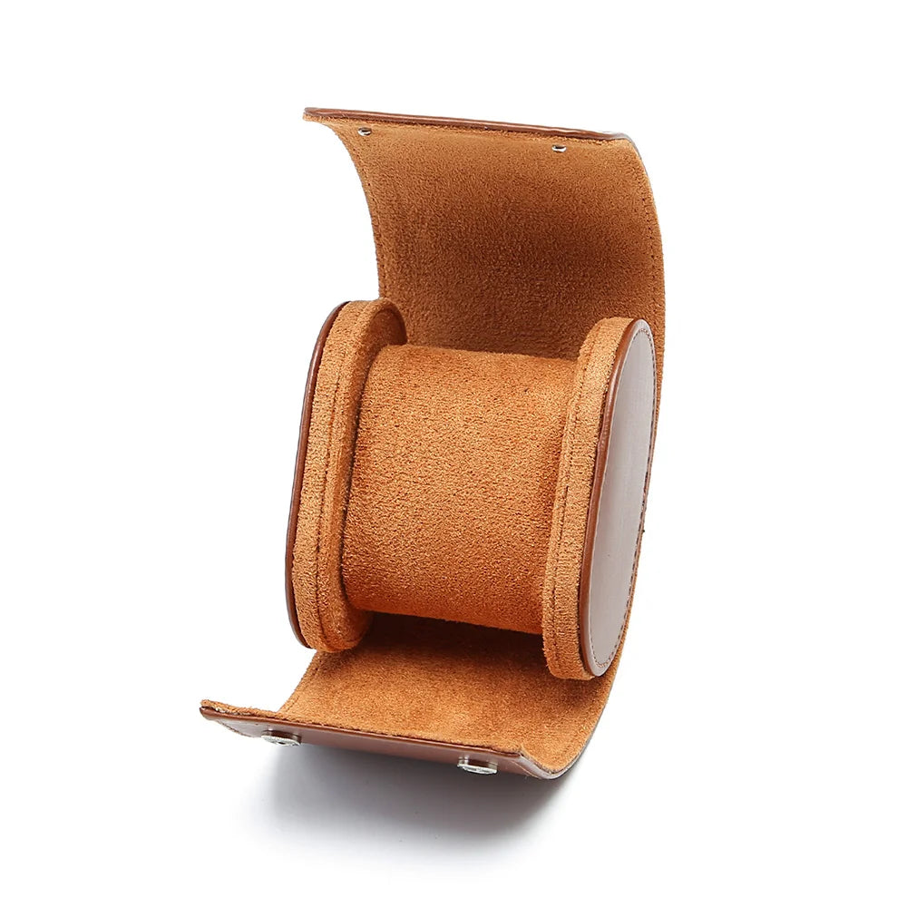 Écrin de luxe pour montre en cuir véritable marron, doublure en daim, protection optimale pour une pièce précieuse