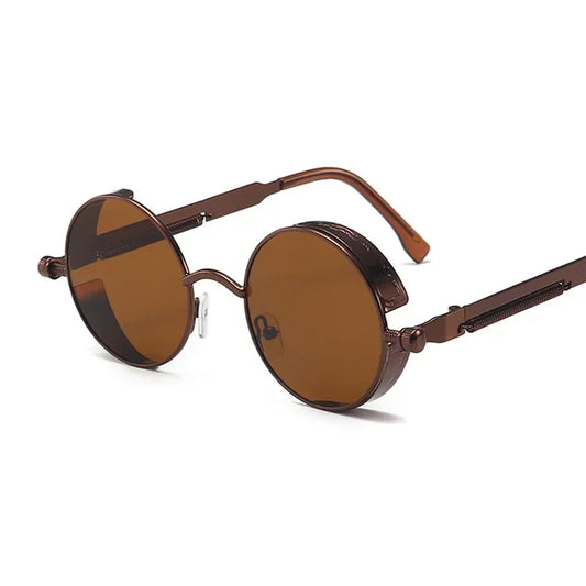 Lunettes de soleil VENETO marron, design de luxe, protection UV400, monture rétro ronde pour un look tendance et original