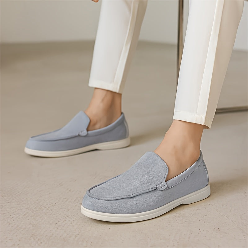 Mocassins en daim bleu clair pour homme, style élégant et décontracté