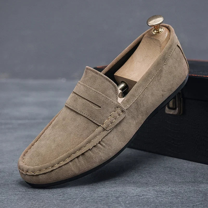 Chaussures crème homme style mocassins, souples, respirantes, confort décontracté