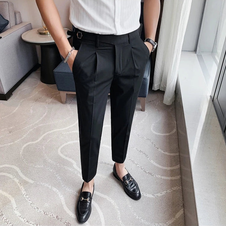 Pantalon DRAYTON noir élégant, tombé fluide et finition impeccable