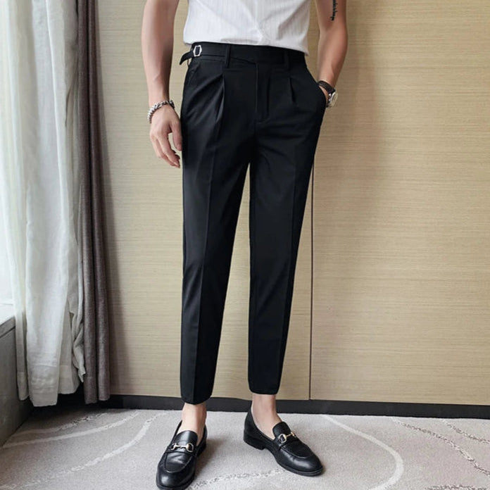 Pantalon DRAYTON noir habillé et extensible, ceinture ajustable et confort optimal