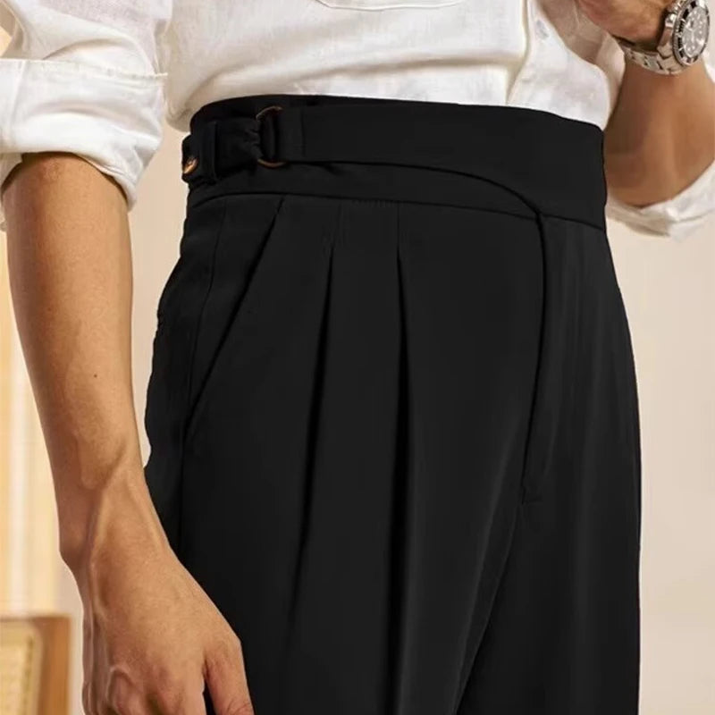 Pantalon ANATOLE homme noir – Pantalon habillé intemporel à taille haute
