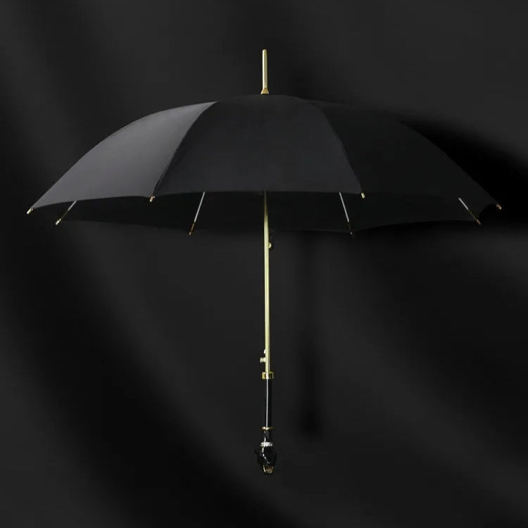 Parapluie créatif à tête de léopard, protection contre la pluie et le vent, vu du tissu de qualité. Luxe. Old Money.