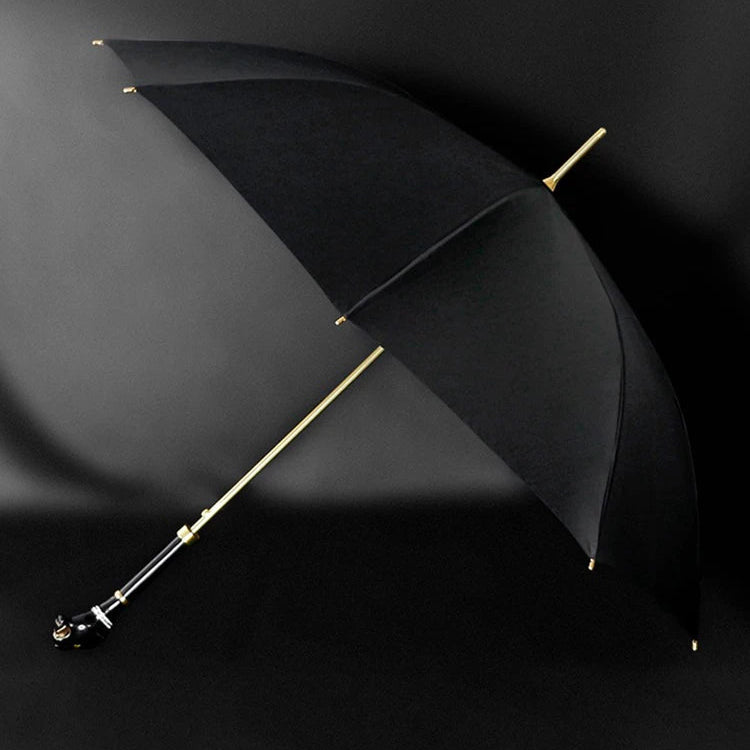 Parapluie de luxe créatif à tête de léopard, protection contre la pluie et le vent, ouvert sous la pluie avec une grande couverture de 125 cm, tissu NC et cadre en aluminium.