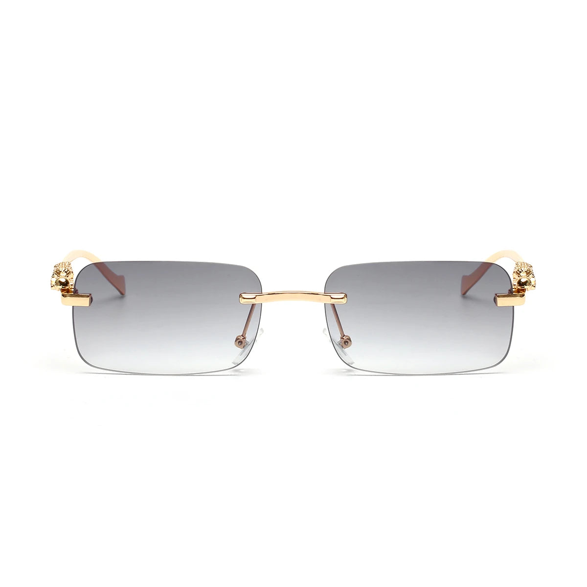 Lunettes SOLEMAR en métal doré, verres fumés, lunettes de soleil unisexe vue de face, chic avec protection contre les UV