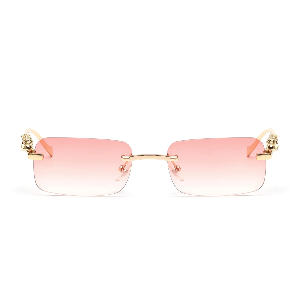 Lunettes SOLEMAR dorées, lunettes de soleil avec verres roses et monture légère en métal doré, protection UV et style moderne