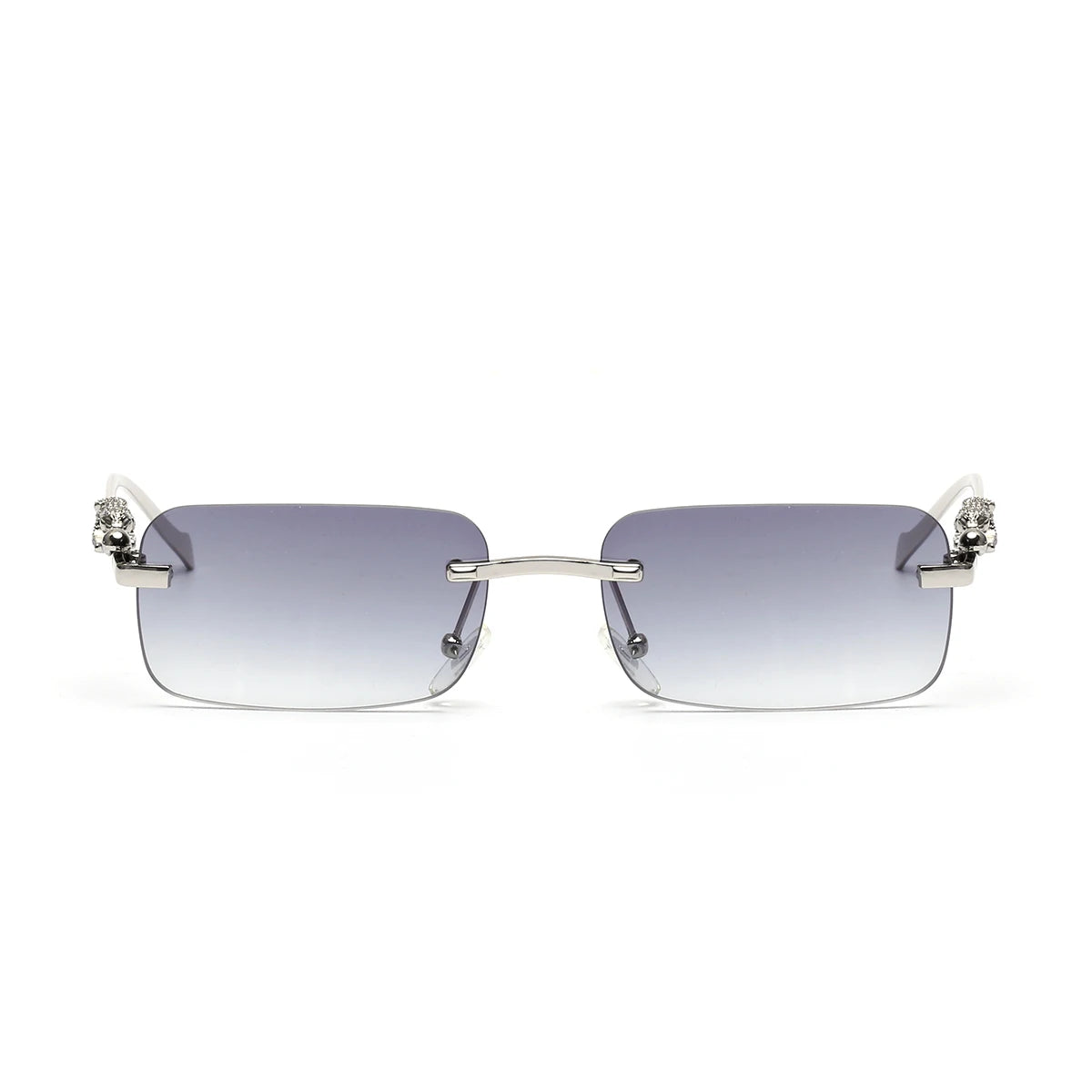 Lunettes de soleil SOLEMAR design sophistiqué, monture argentée, verres fumés, protection UV pour un look contemporain