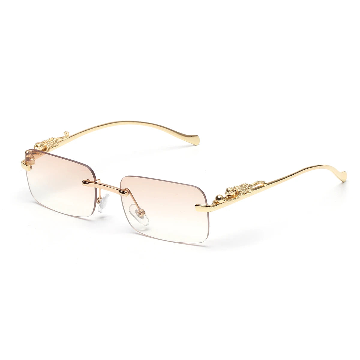 Lunettes de soleil SOLEMAR avec monture dorée et verres fumés marrons, look élégant et protection UV400