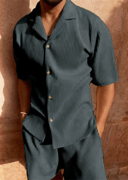 Ensemble gris homme, velours côtelé de qualité, look old money tendance été