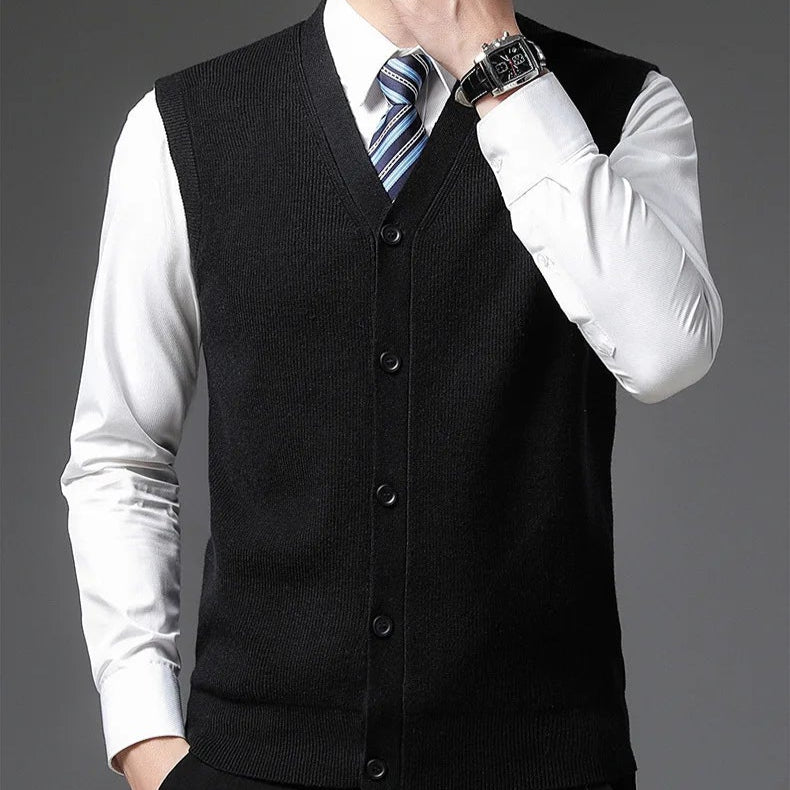 Gilet élégant pour homme GARETH en laine inspiré du style Old Money.