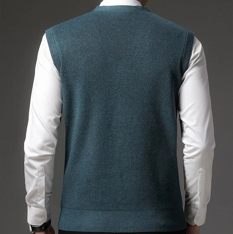 Gilet GARETH vert, style vintage inspiré du vestiaire britannique.