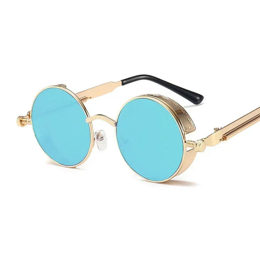Lunettes LUCEO unisexe, monture métallique en or et verres polarisés, protection UV400, design classique et intemporel.