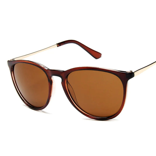 Lunettes de soleil PIETRO avec monture métallique dorée et verres miroir marrons, protection UV400, style rétro vintage, lunettes unisexes parfaites pour le soleil et les activités extérieures