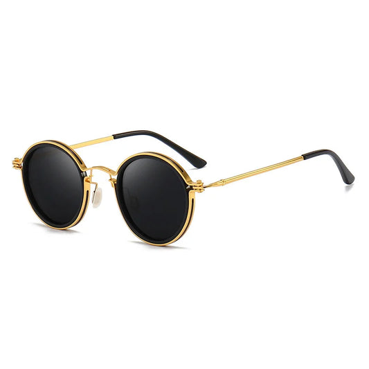 Lunettes rétro Giovanni en métal et TR, verres polarisés TAC antireflet UV400 protection lumière bleue, couleur or et noir