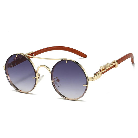 Lunettes de soleil VENETO à monture métallique et verres UV400, design rétro chic avec double pont, verres multicolores, unisexe