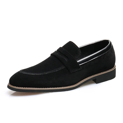 Mocassins classiques noirs en daim pour homme, style britannique, confort décontracté, zoom qualité