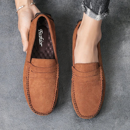 
mocassins en daim pour homme semelle en caoutchouc souple et antidérapante
