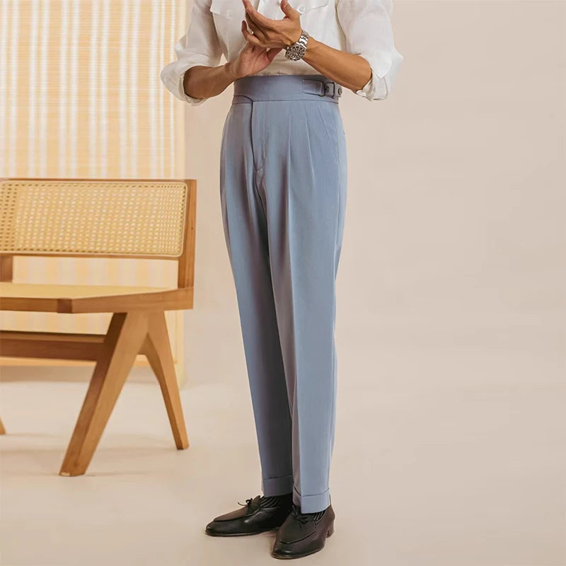 Pantalon ANATOLE homme bleu clair, Élégance estivale, coupe droite raffinée