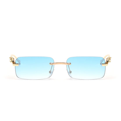 Lunettes de soleil SOLEMAR en métal doré avec verres bleus polycarbonate et protection UV400