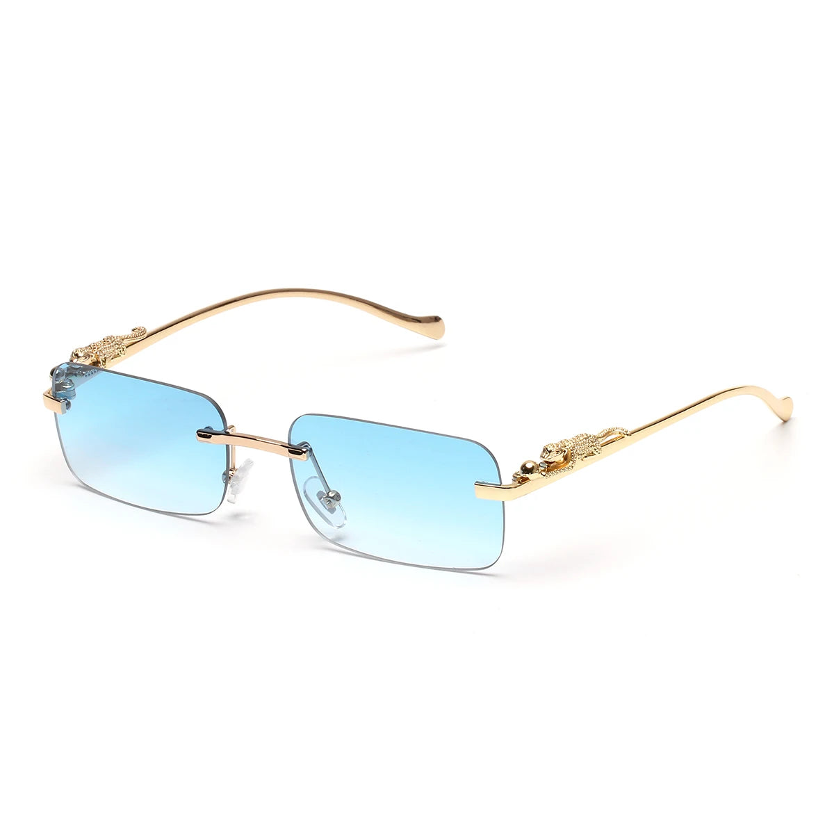 Lunettes SOLEMAR monture or et verres bleus en métal, protection UV400 pour homme et femme