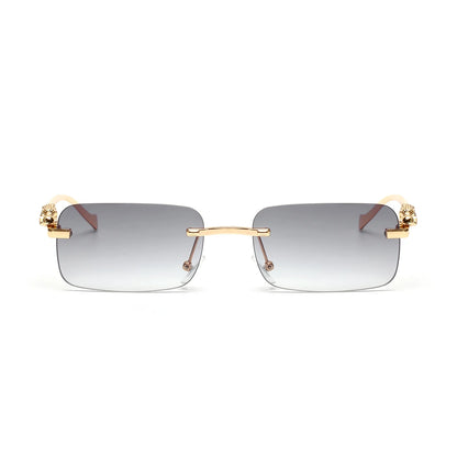 Lunettes SOLEMAR en métal doré, verres fumés, lunettes de soleil unisexe vue de face, chic avec protection contre les UV