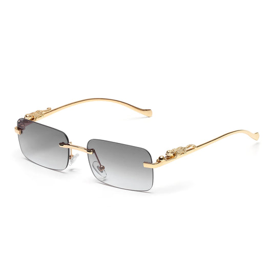 Lunettes de soleil SOLEMAR monture dorée avec verres fumés, lunettes unisexe tendance avec protection UV400