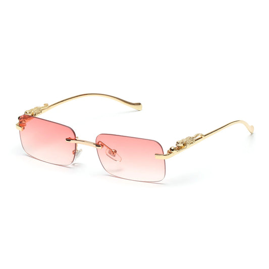 Lunettes SOLEMAR avec monture dorée et verres roses, élégance intemporelle pour lunettes de soleil unisexe