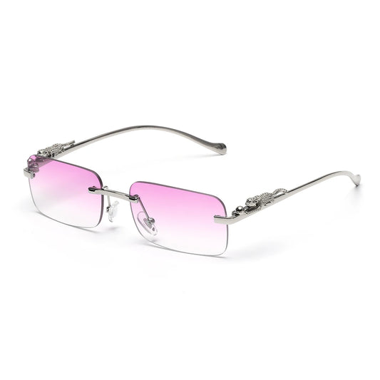 Lunettes SOLEMAR, lunettes de soleil avec verres fumés et monture légère en métal argentée, protection UV et style moderne