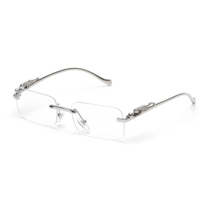 Lunettes SOLEMAR argentée, lunettes élégantes et monture en métal argentée, design élégant et moderne, Old Money Style