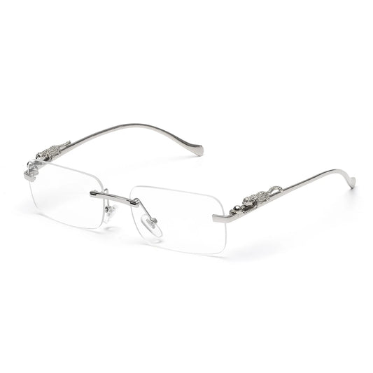 Lunettes SOLEMAR argentée, lunettes élégantes et monture en métal argentée, design élégant et moderne, Old Money Style