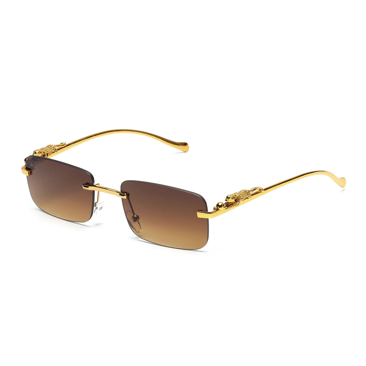 Lunettes SOLEMAR dorées, lunettes de soleil avec verres fumés marrons et monture en métal, design élégant et moderne