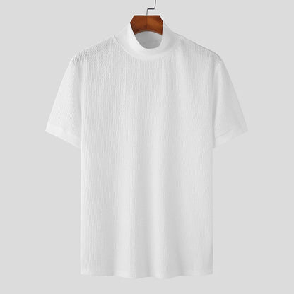 T-shirt pull col montant blanc, chic et élégant, style old money